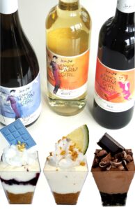 Fancy Farm Girl Wines with matching Cheesecakes