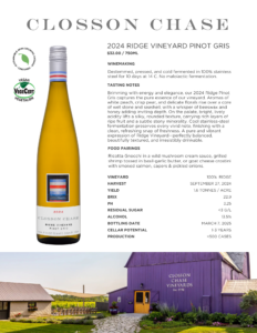 Closson Chase 2024 Ridge Pinot Gris