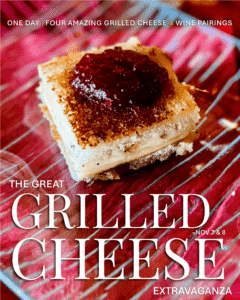 The Great Grilled Cheese Extravaganza at Sue-Ann Staff Estate Winery, November 7 & 8, 2026. Gourmet grilled cheese and award-winning Niagara wine pairing event in Jordan, Ontario.